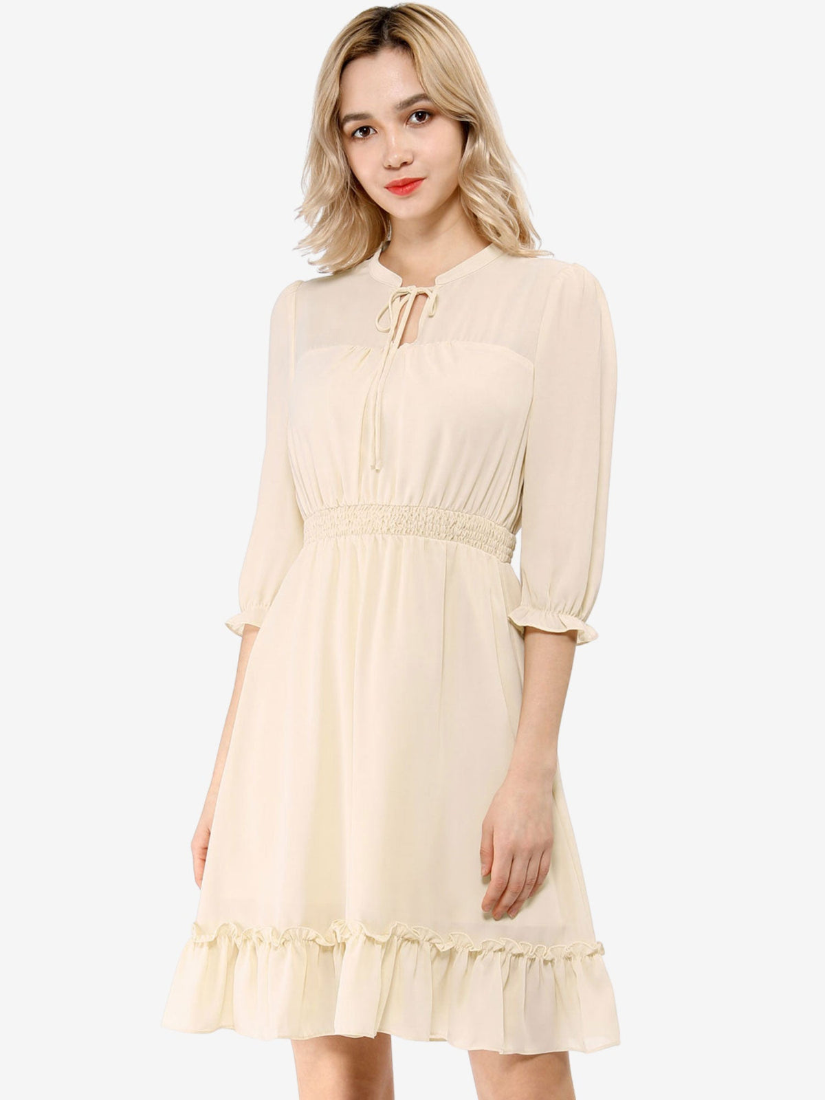 Smocked Layered Ruffle Dress