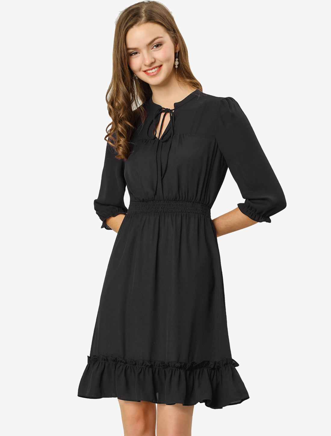 Smocked Layered Ruffle Dress