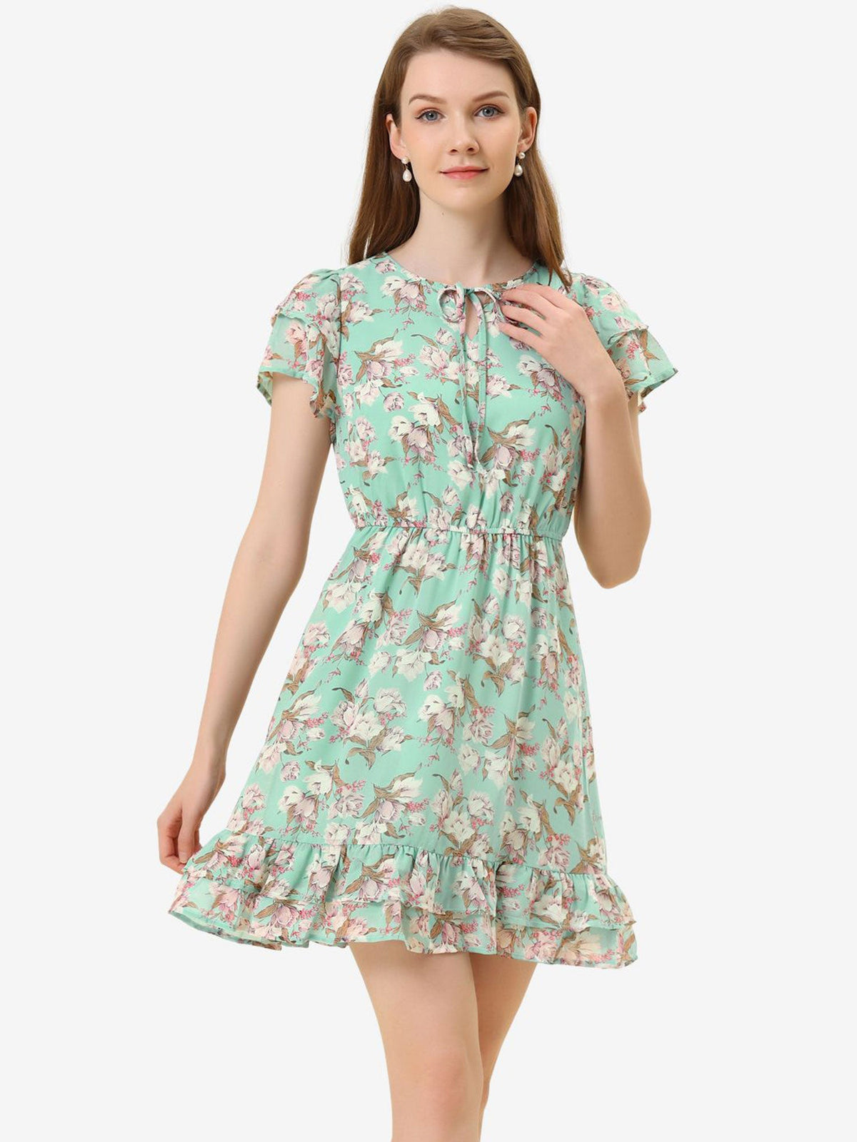 Double-Layer Floral Dress