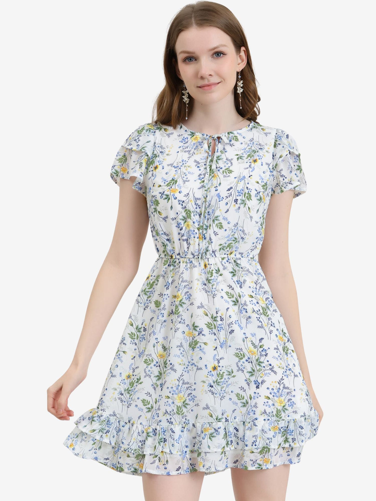 Double-Layer Floral Dress