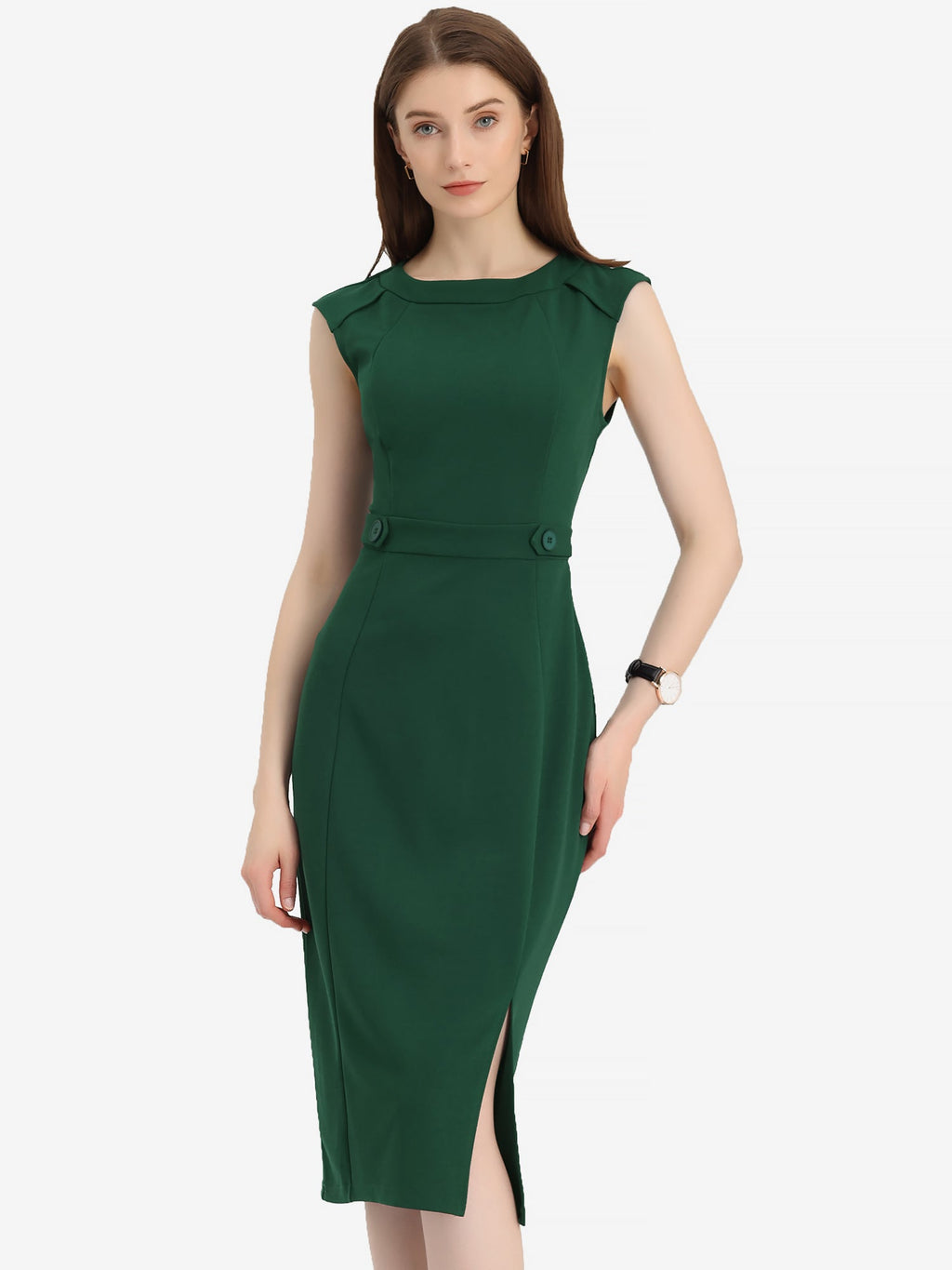 Spandex Professional Short-Sleeve Dress