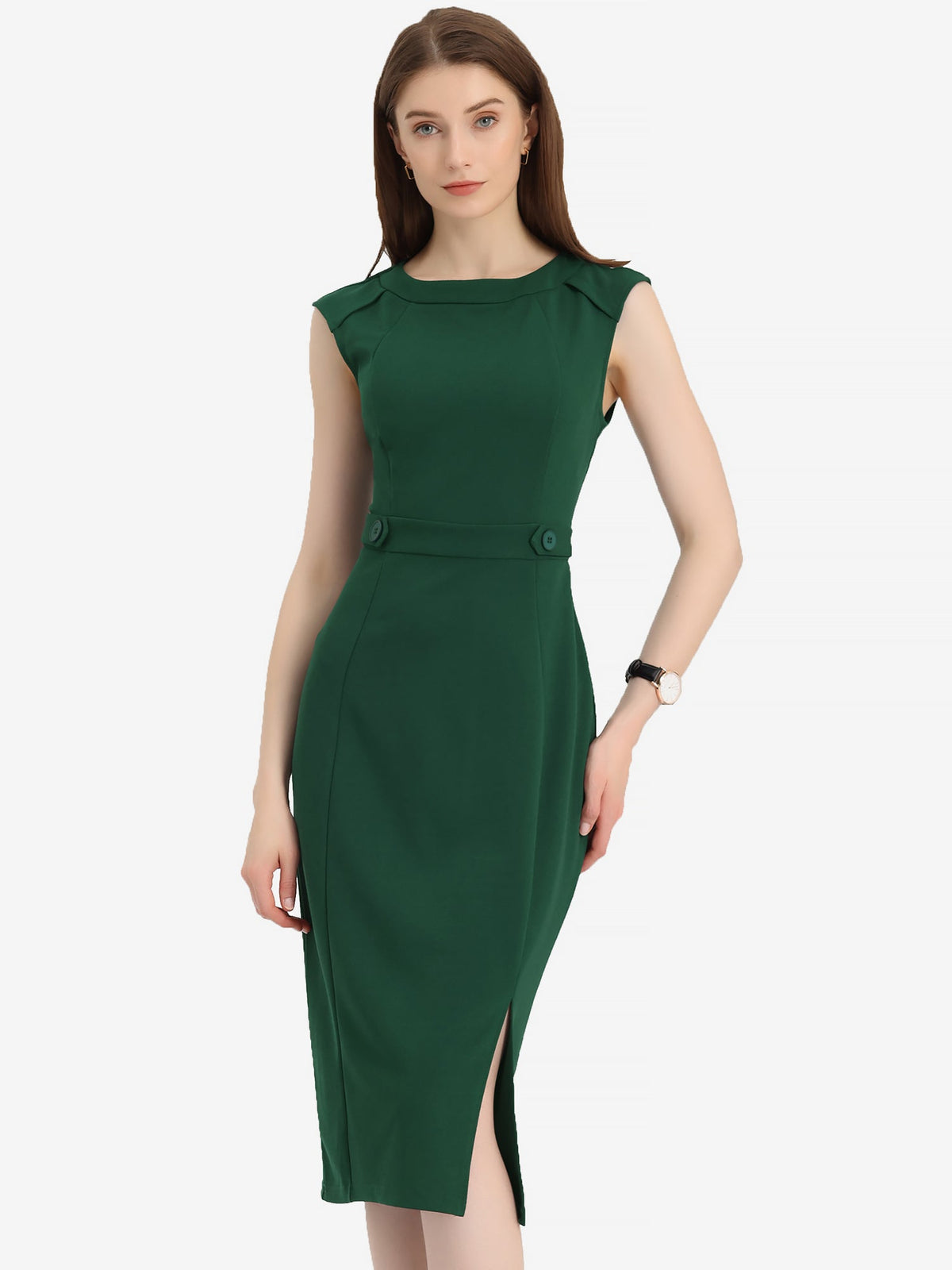 Spandex Professional Short-Sleeve Dress