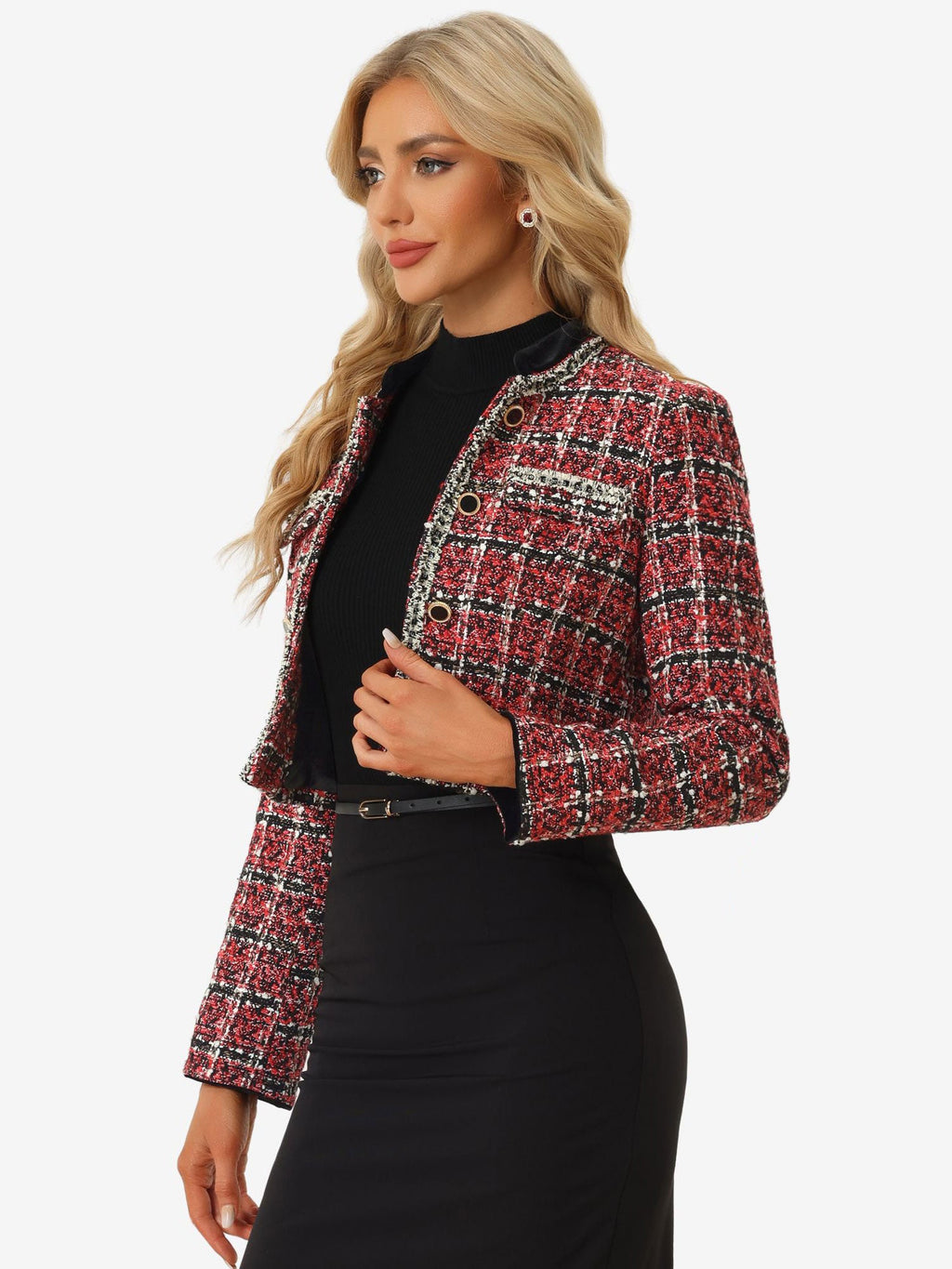 Classic Plaid Longline Blazer