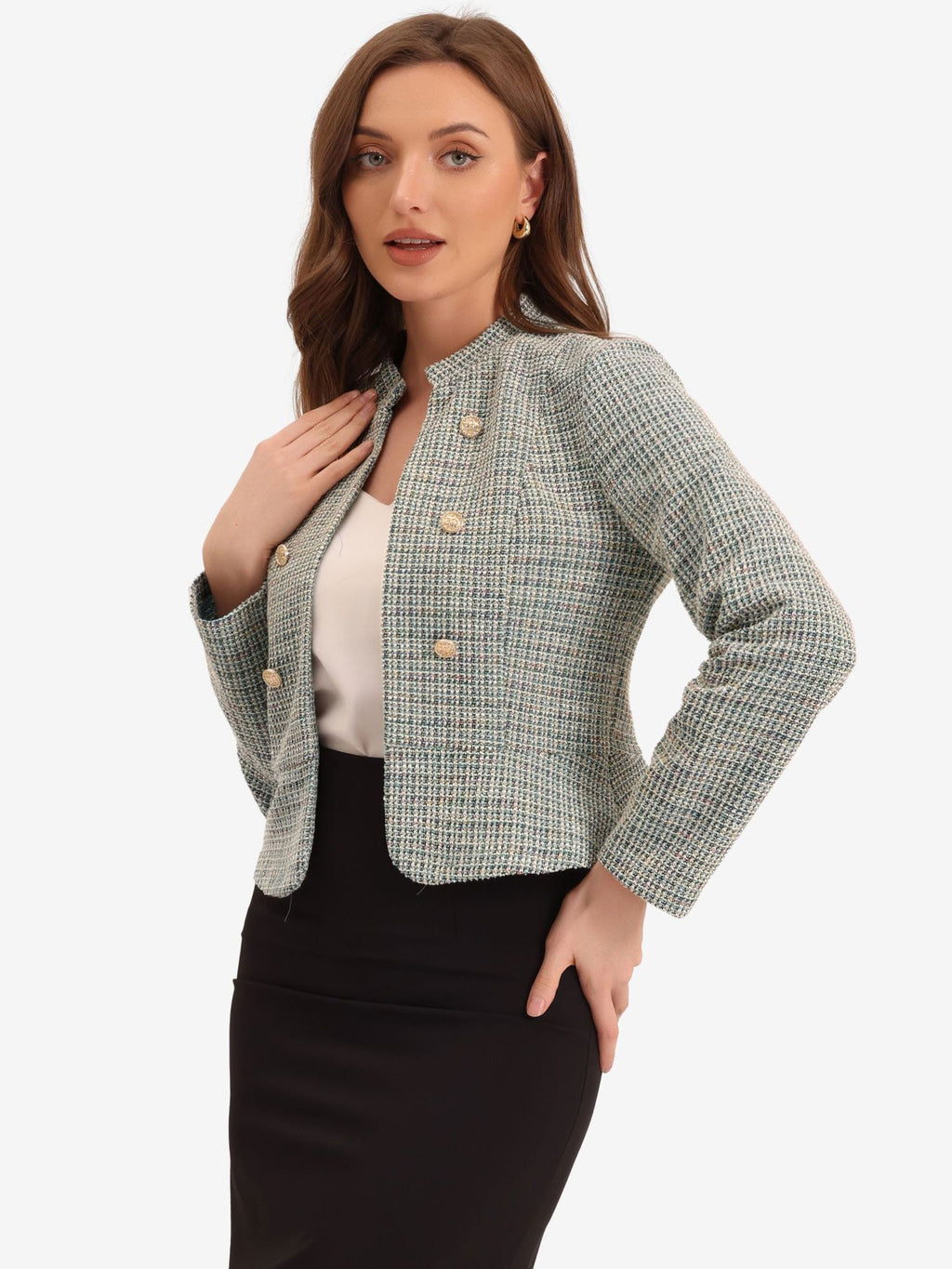 Cotton-Soft Plaid Blazer