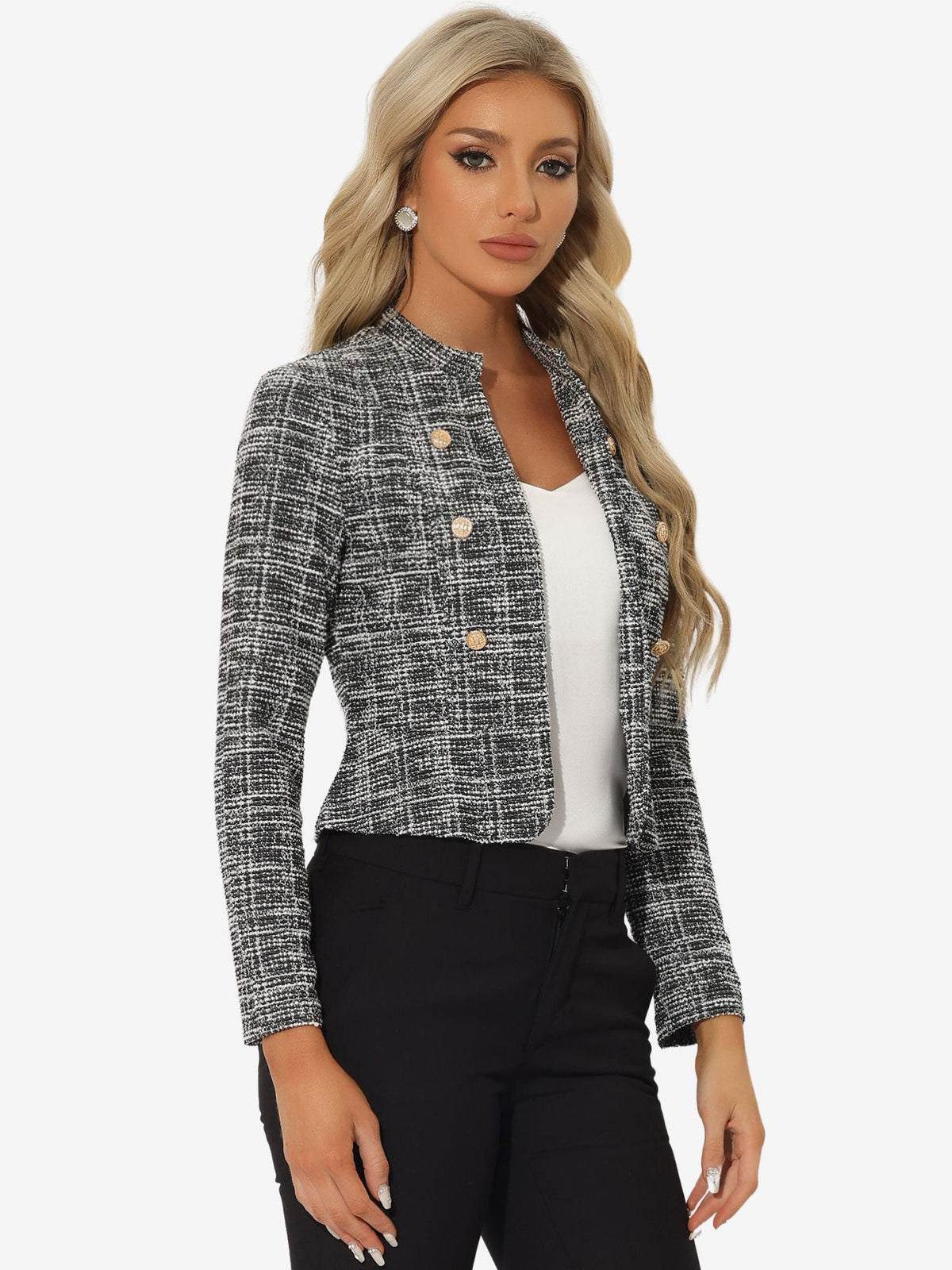 Cotton-Soft Plaid Blazer