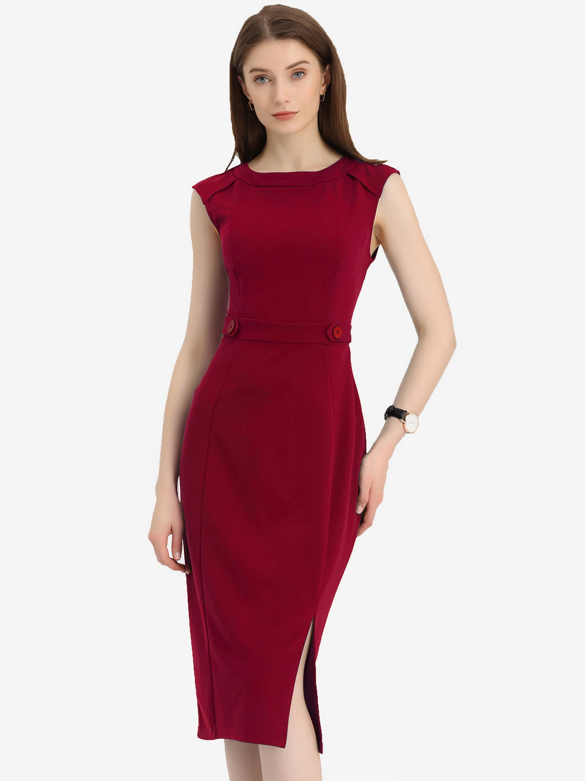 Spandex Professional Short-Sleeve Dress