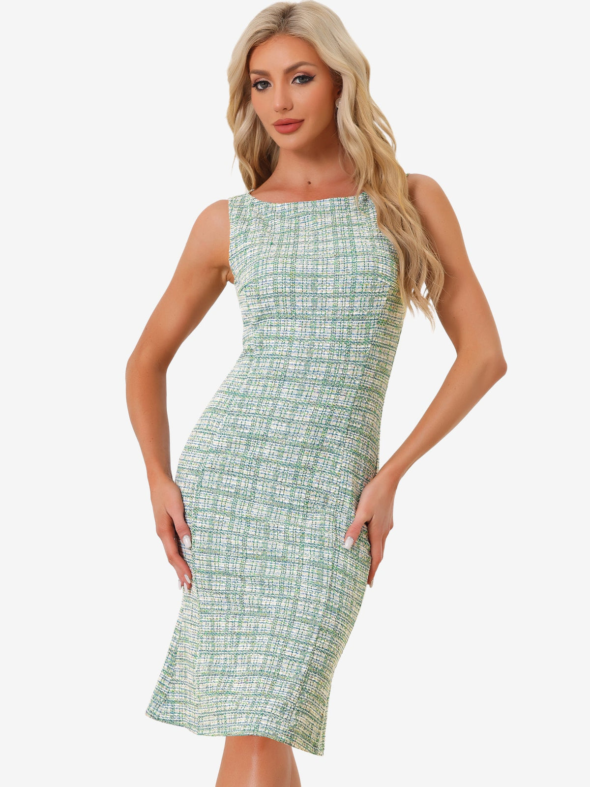 Plaid Bodycon Sleeveless Dress
