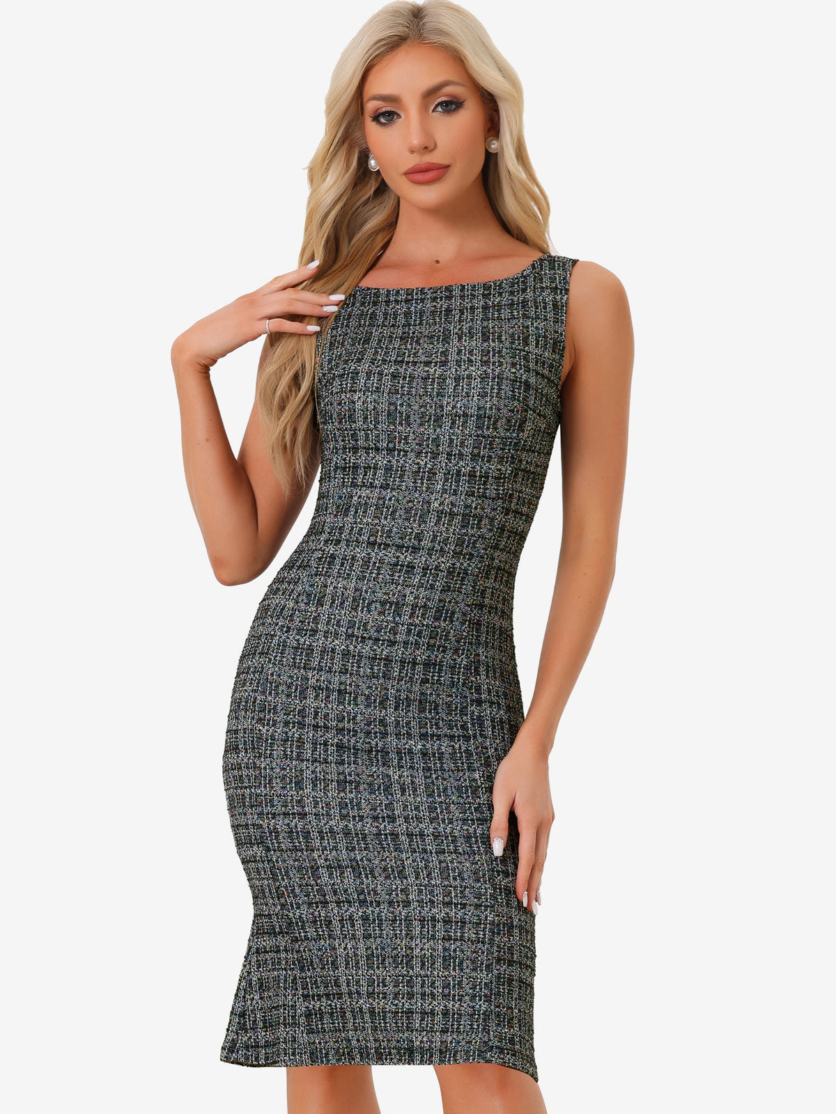 Plaid Bodycon Sleeveless Dress