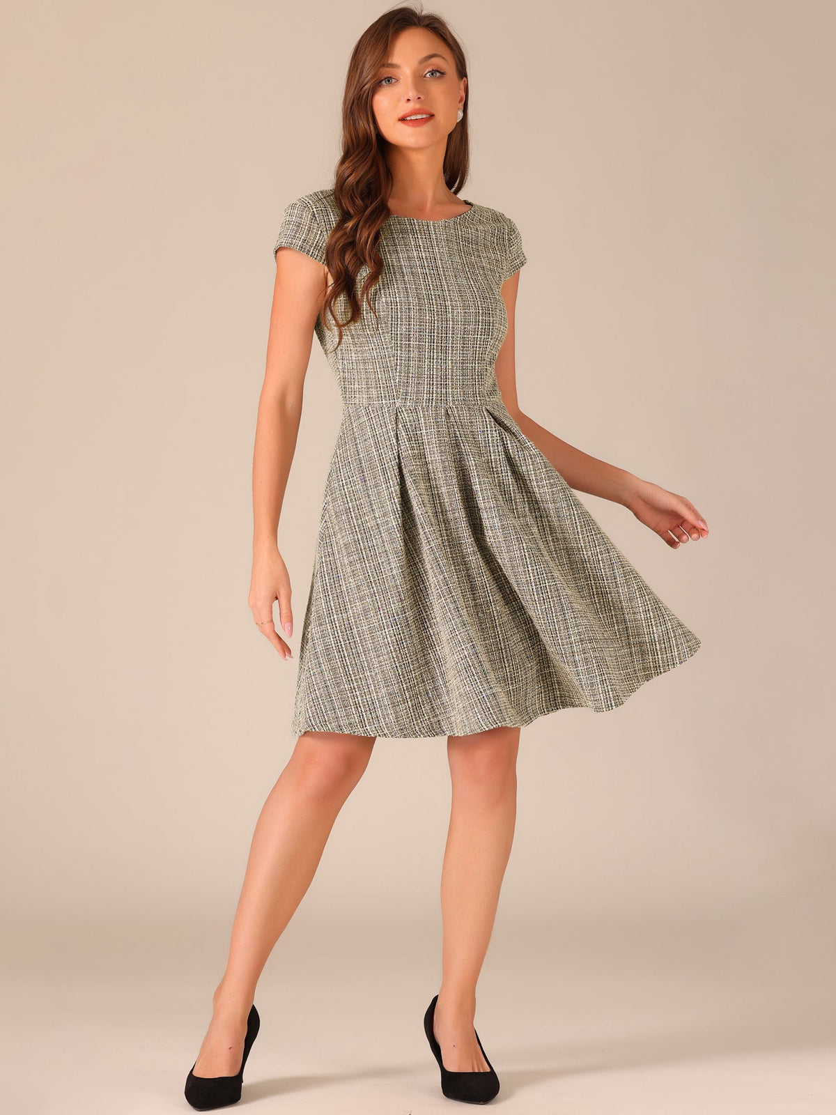 Stretch Polyester Above-Knee Dress
