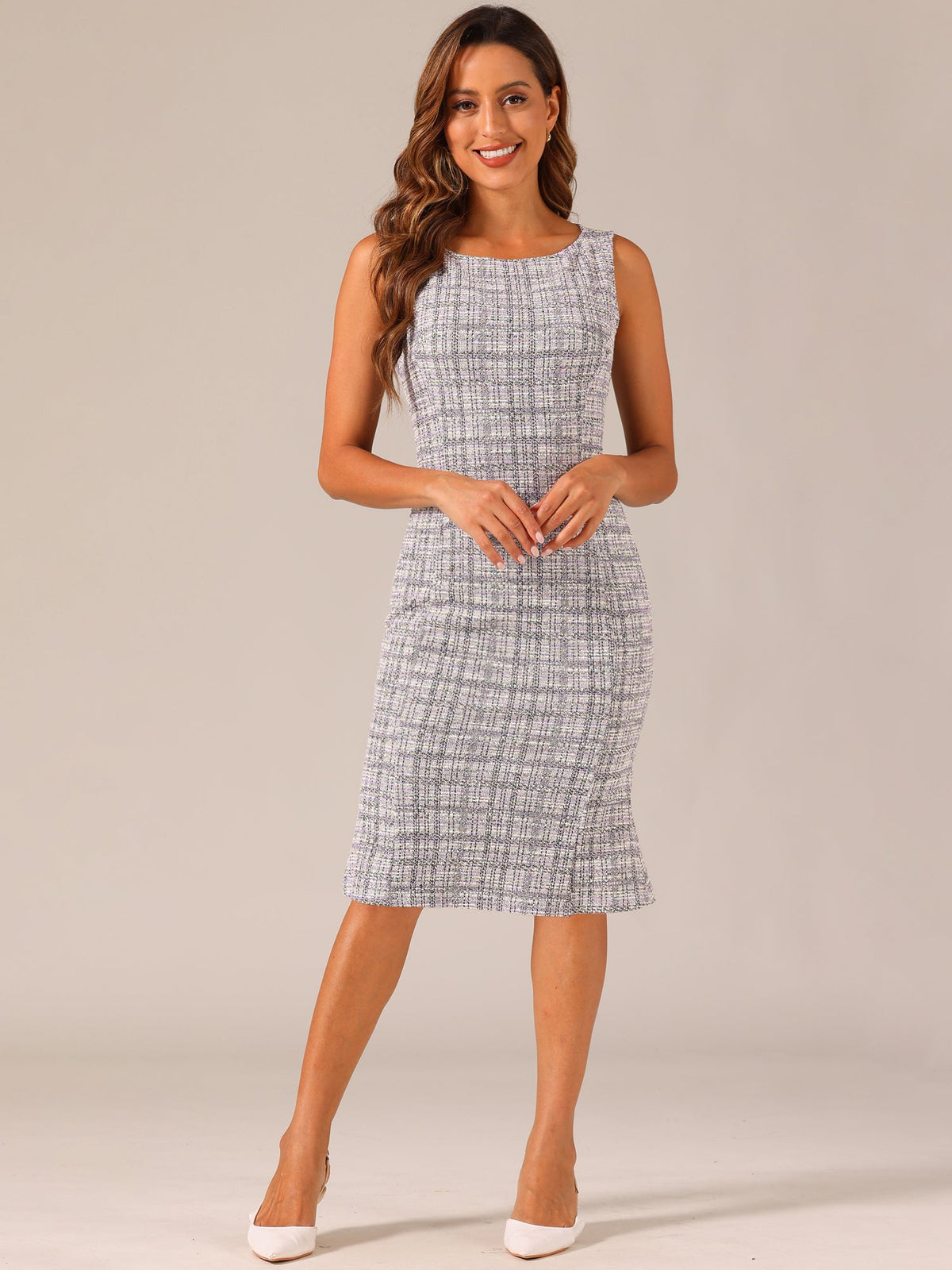 Plaid Bodycon Sleeveless Dress