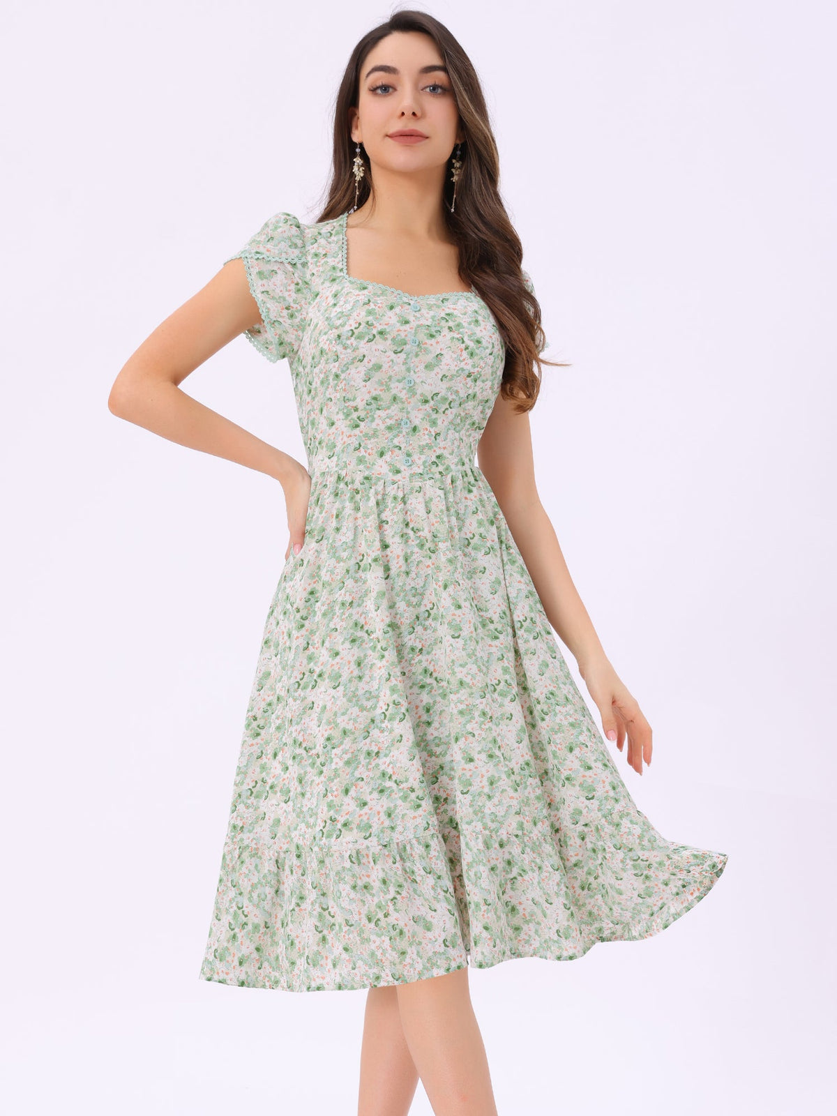 Casual Long-Sleeve A-Line Dress