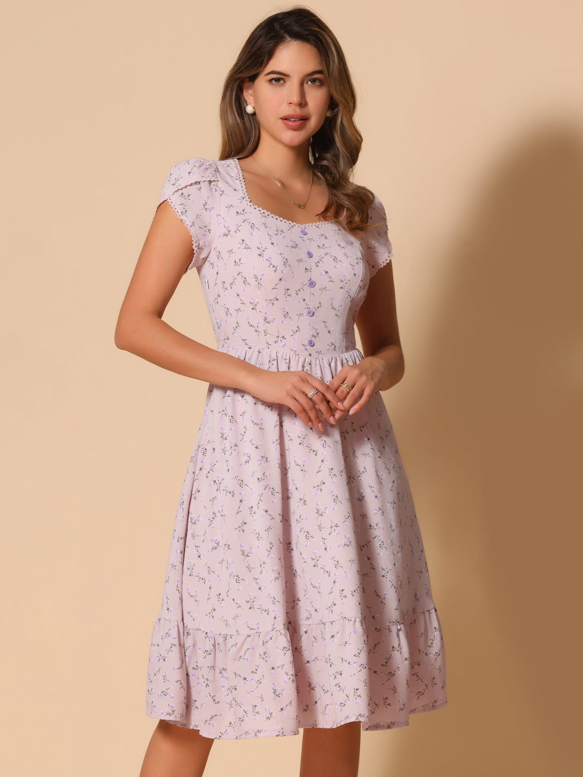 Casual Long-Sleeve A-Line Dress