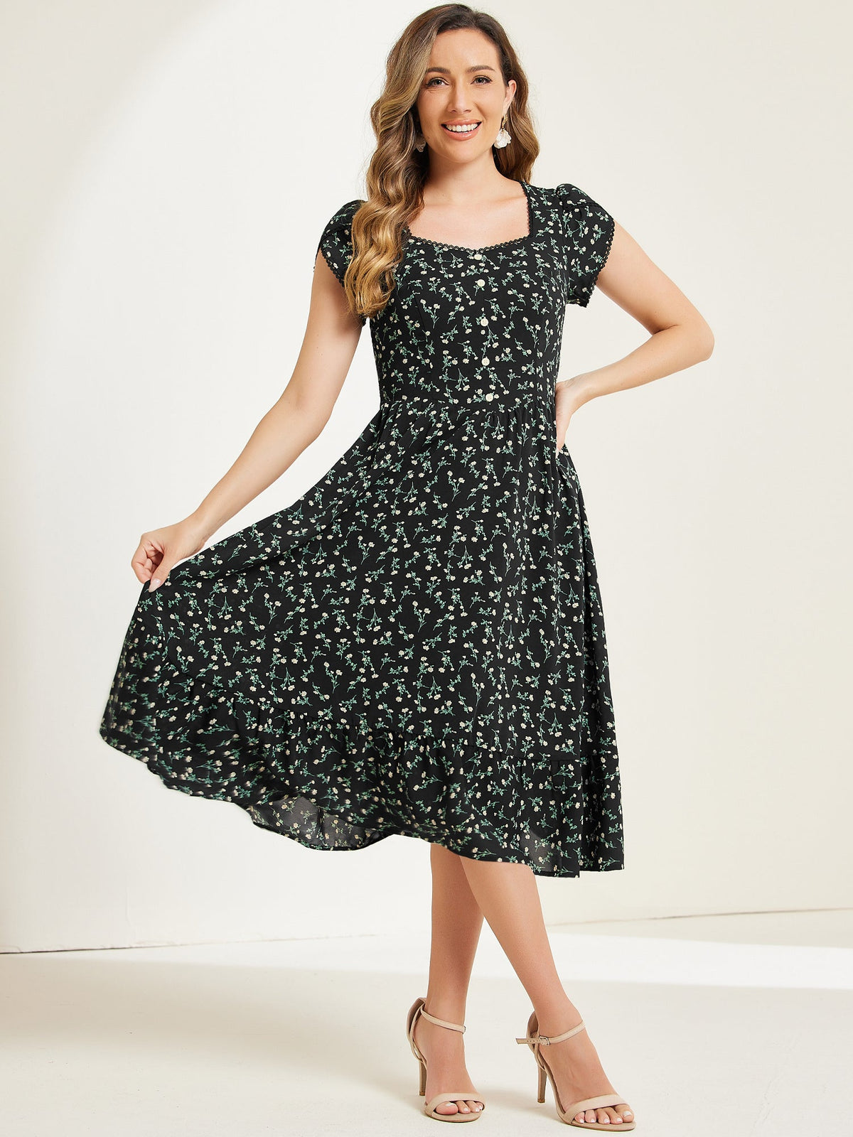 Casual Long-Sleeve A-Line Dress