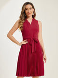 Knee-Length Solid Casual Dress