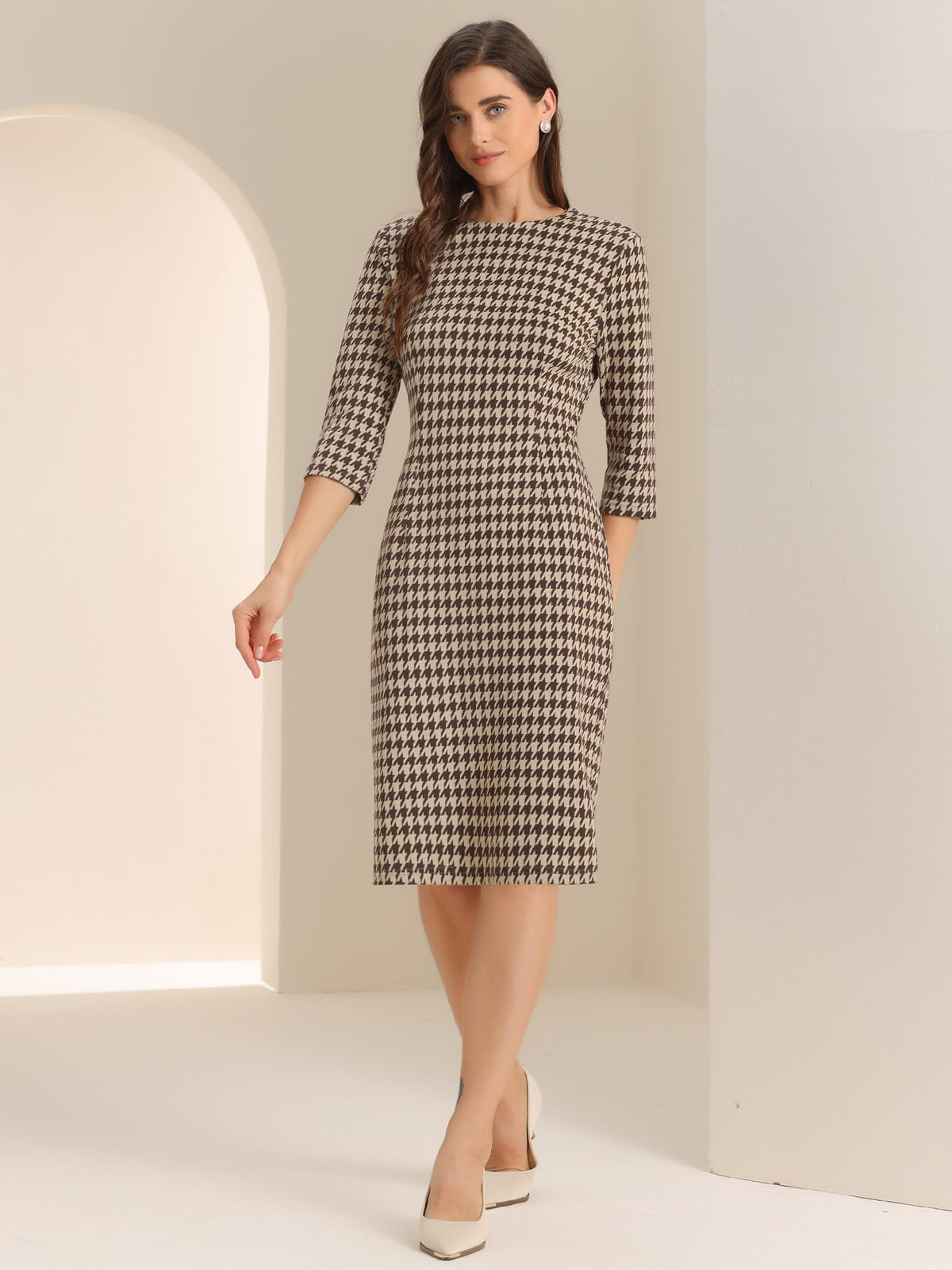 Solid Casual Shift Dress‌