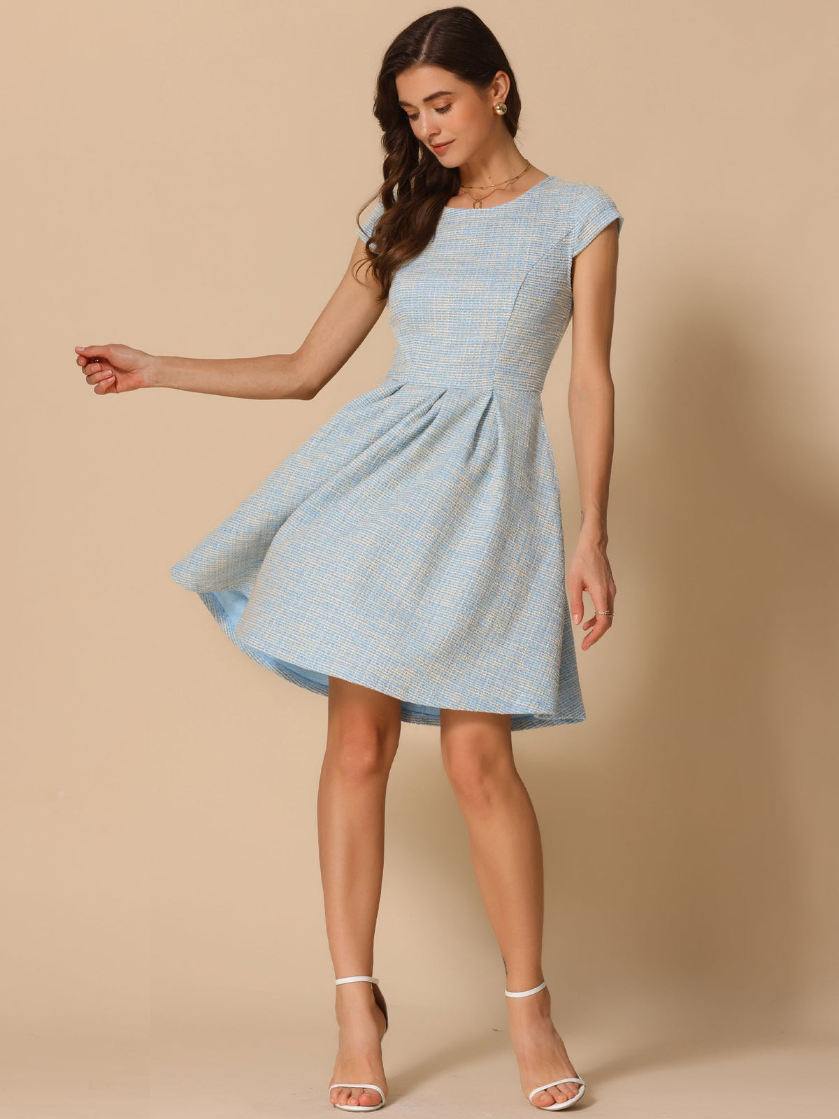 Stretch Polyester Above-Knee Dress