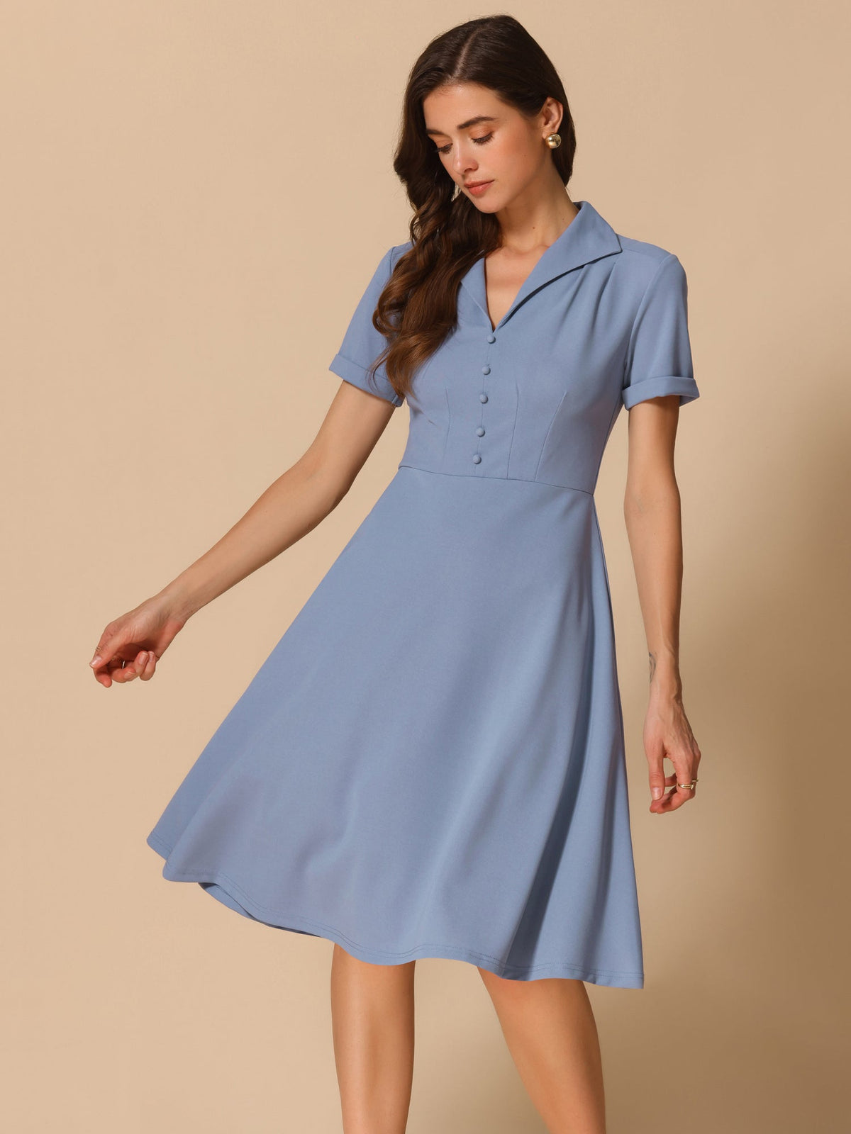 Empire Waist Short-Sleeve Party Dress