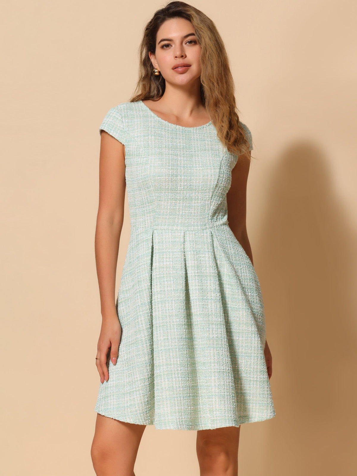 Stretch Polyester Above-Knee Dress