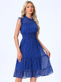 Star Print Sleeveless A-Line Dress