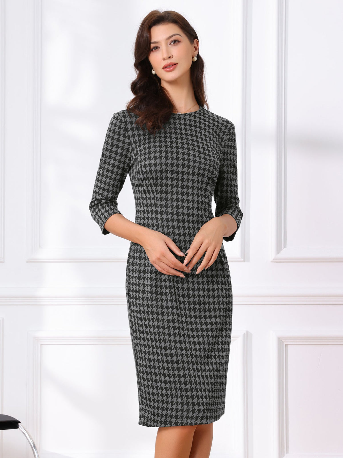 Solid Casual Shift Dress‌