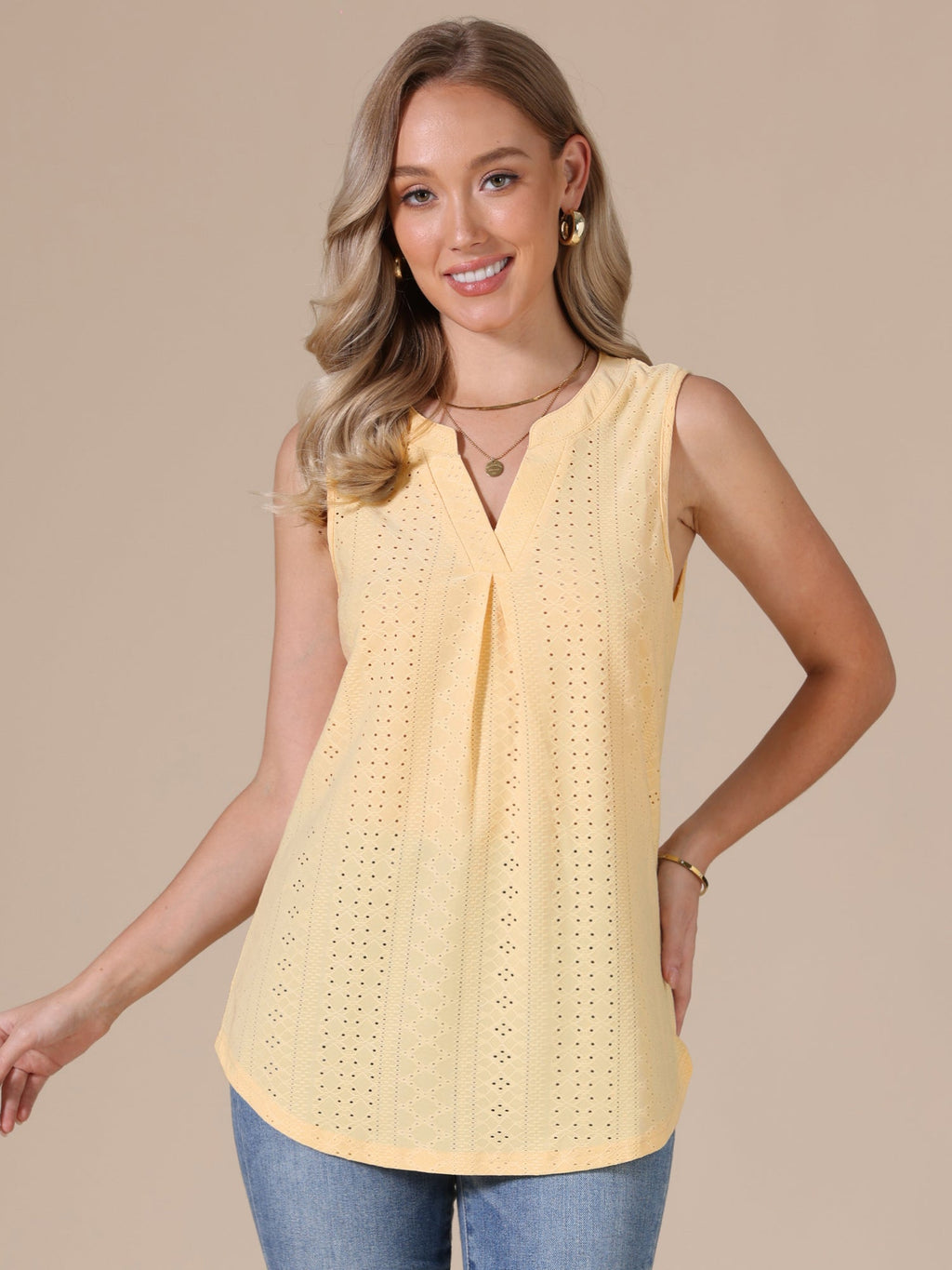 Long Solid Sleeveless Top