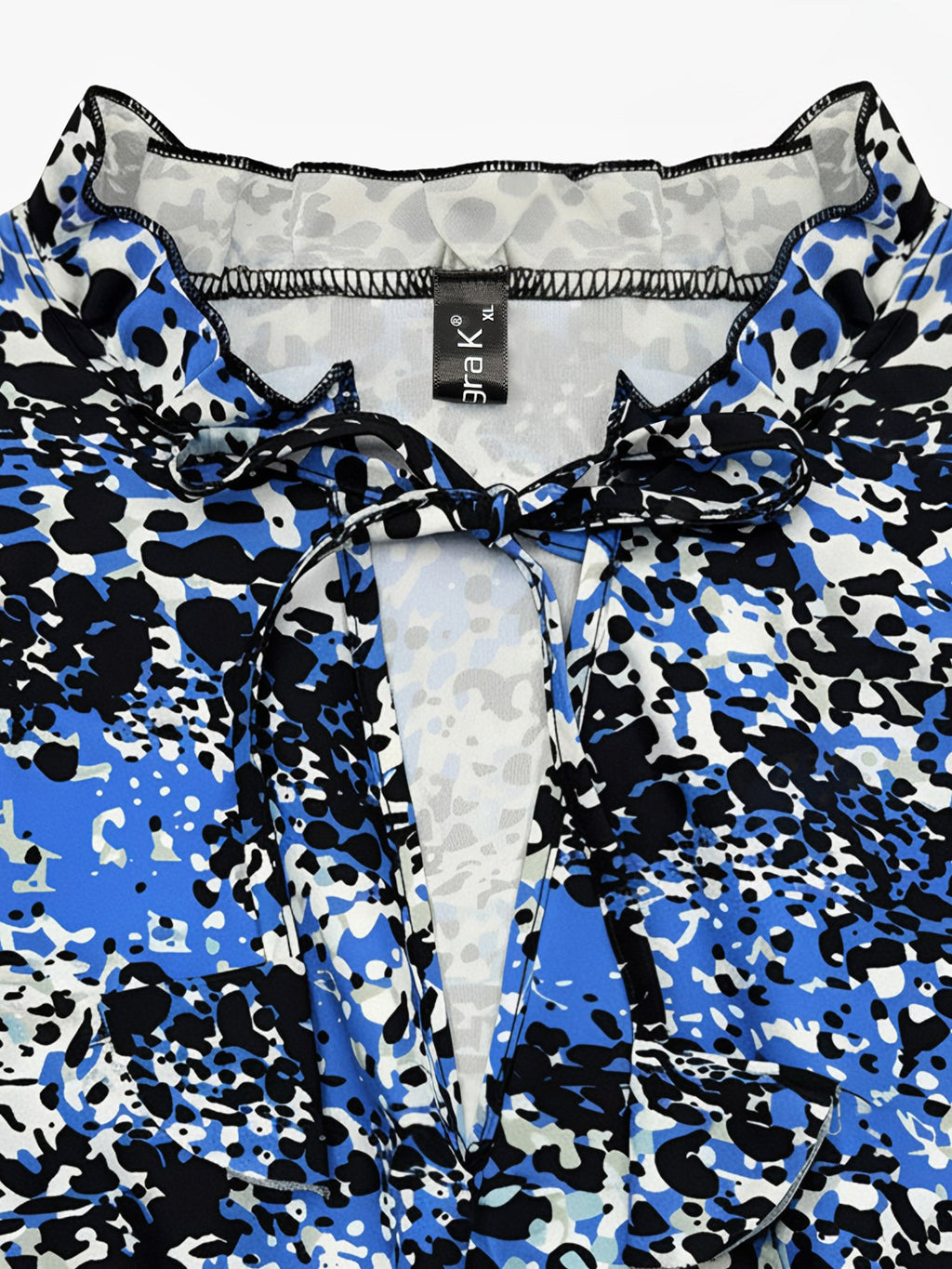 Graphic Long-Sleeve Polyester Dress