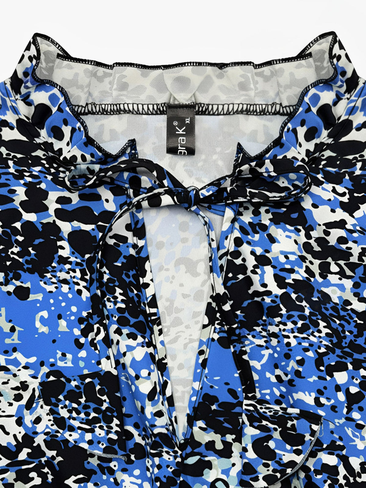 Graphic Long-Sleeve Polyester Dress
