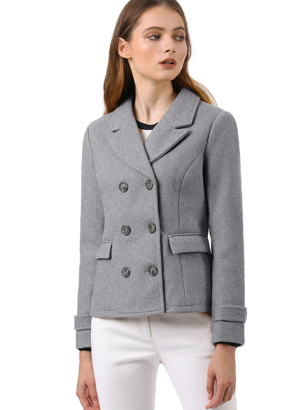 Button Cuff Double-Breasted Overcoat