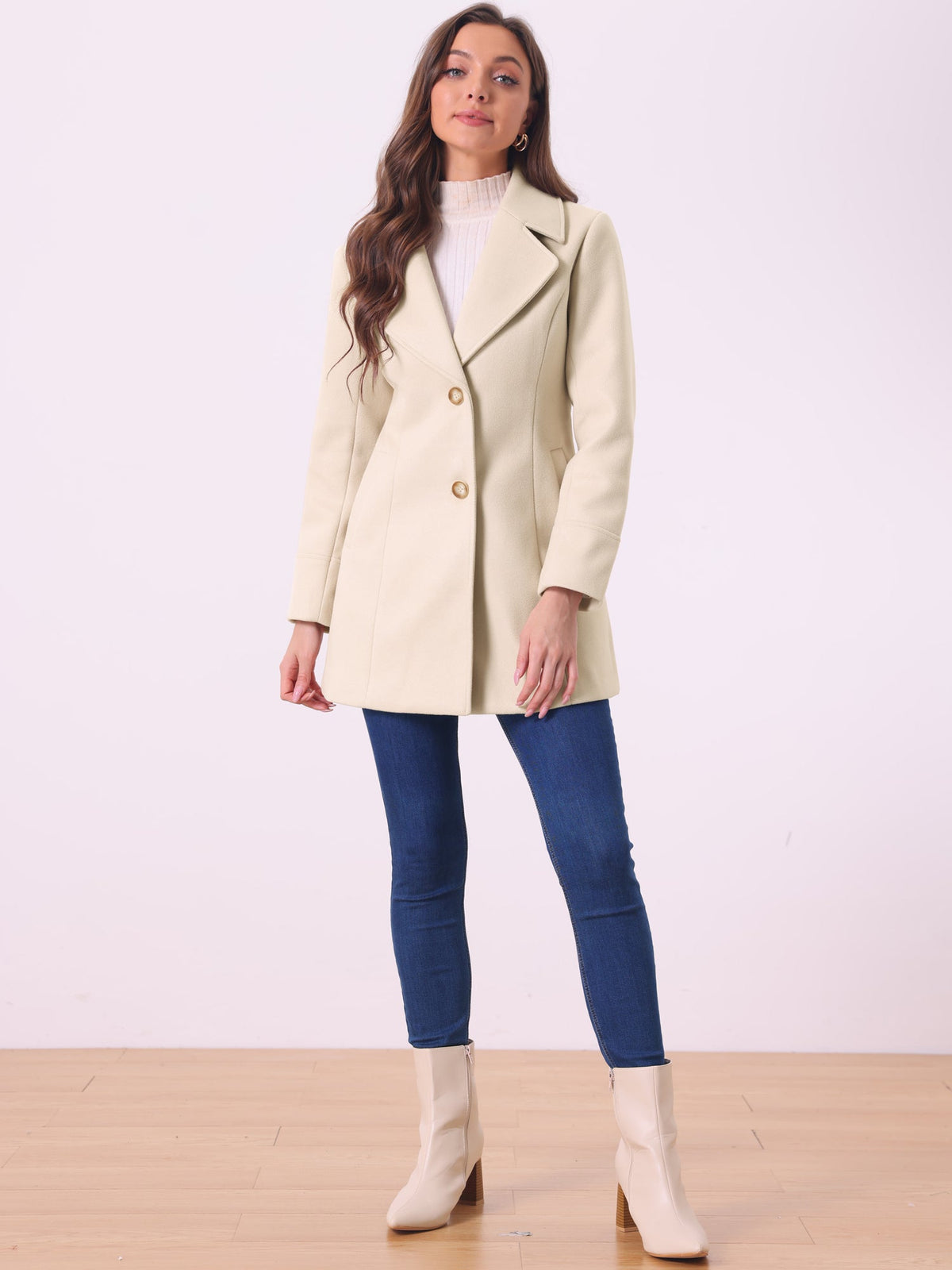 Curved Waist Vent Overcoat