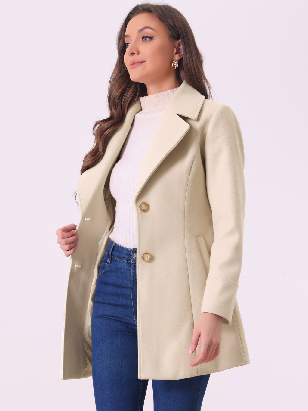 Curved Waist Vent Overcoat