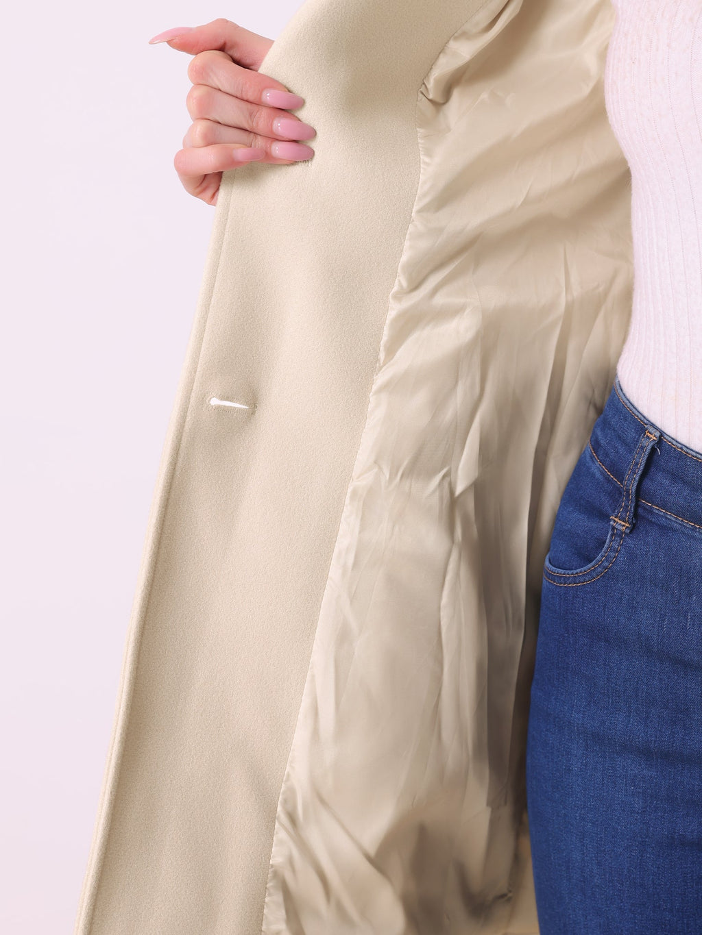 Curved Waist Vent Overcoat