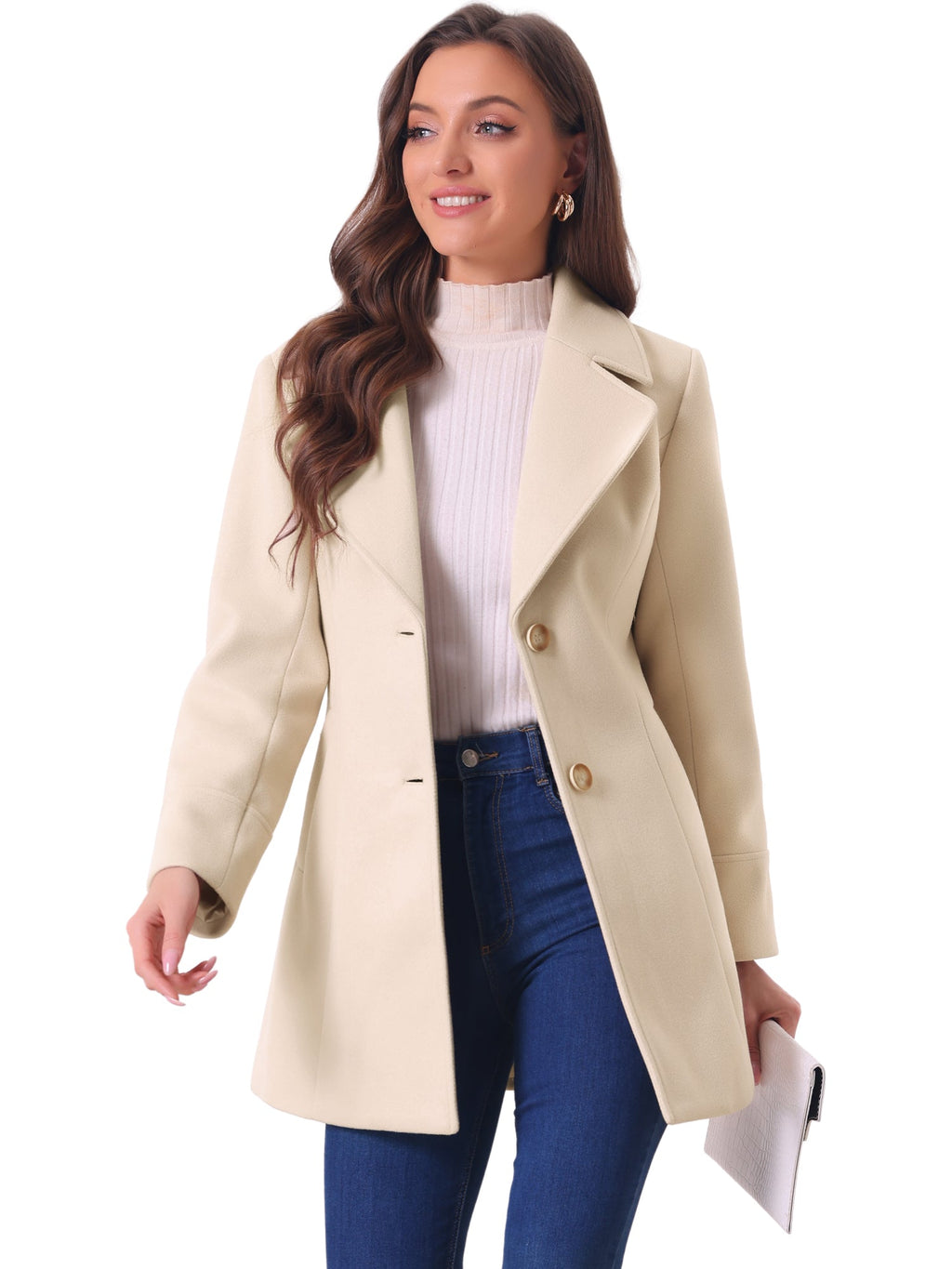 Curved Waist Vent Overcoat
