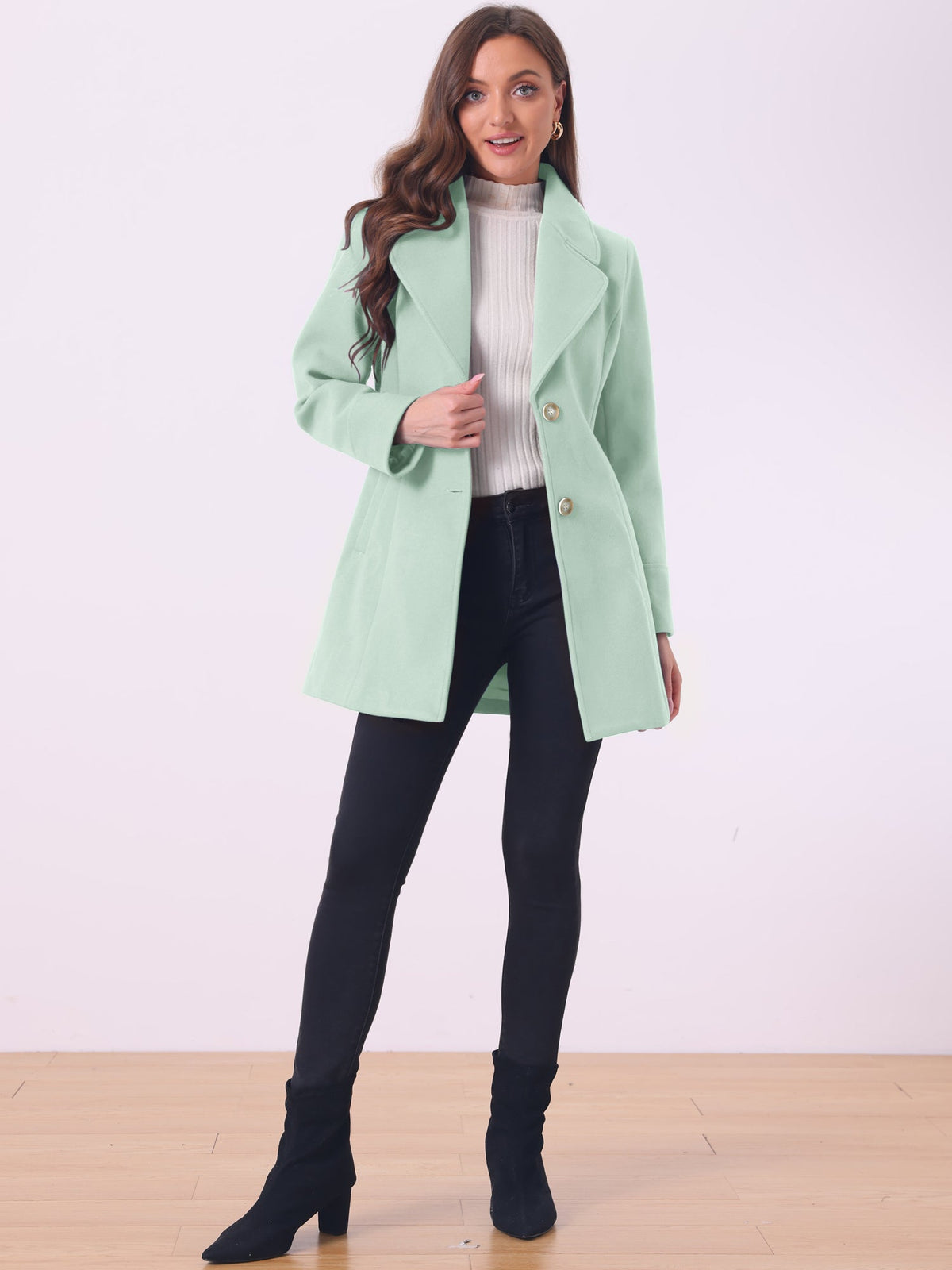 Curved Waist Vent Overcoat