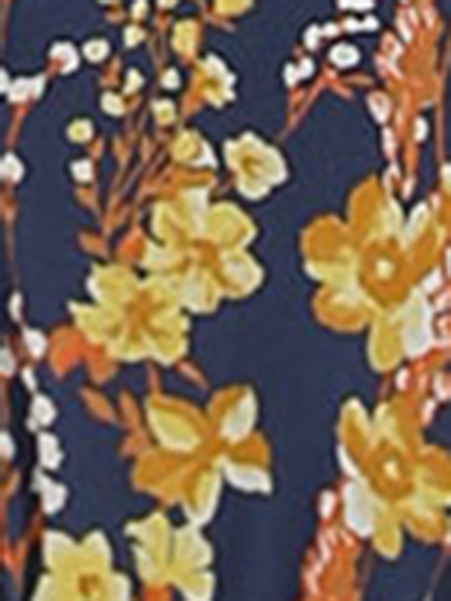 Floral Standing Collar Dress