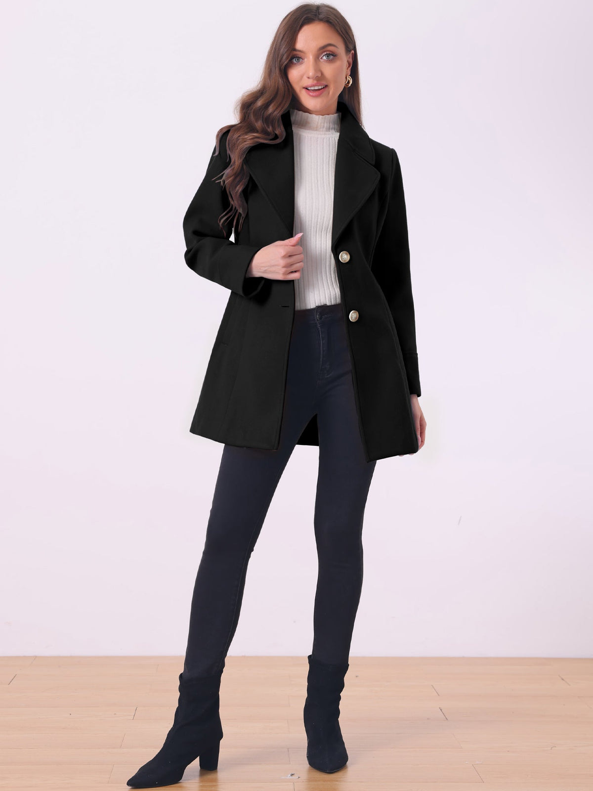 Curved Waist Vent Overcoat