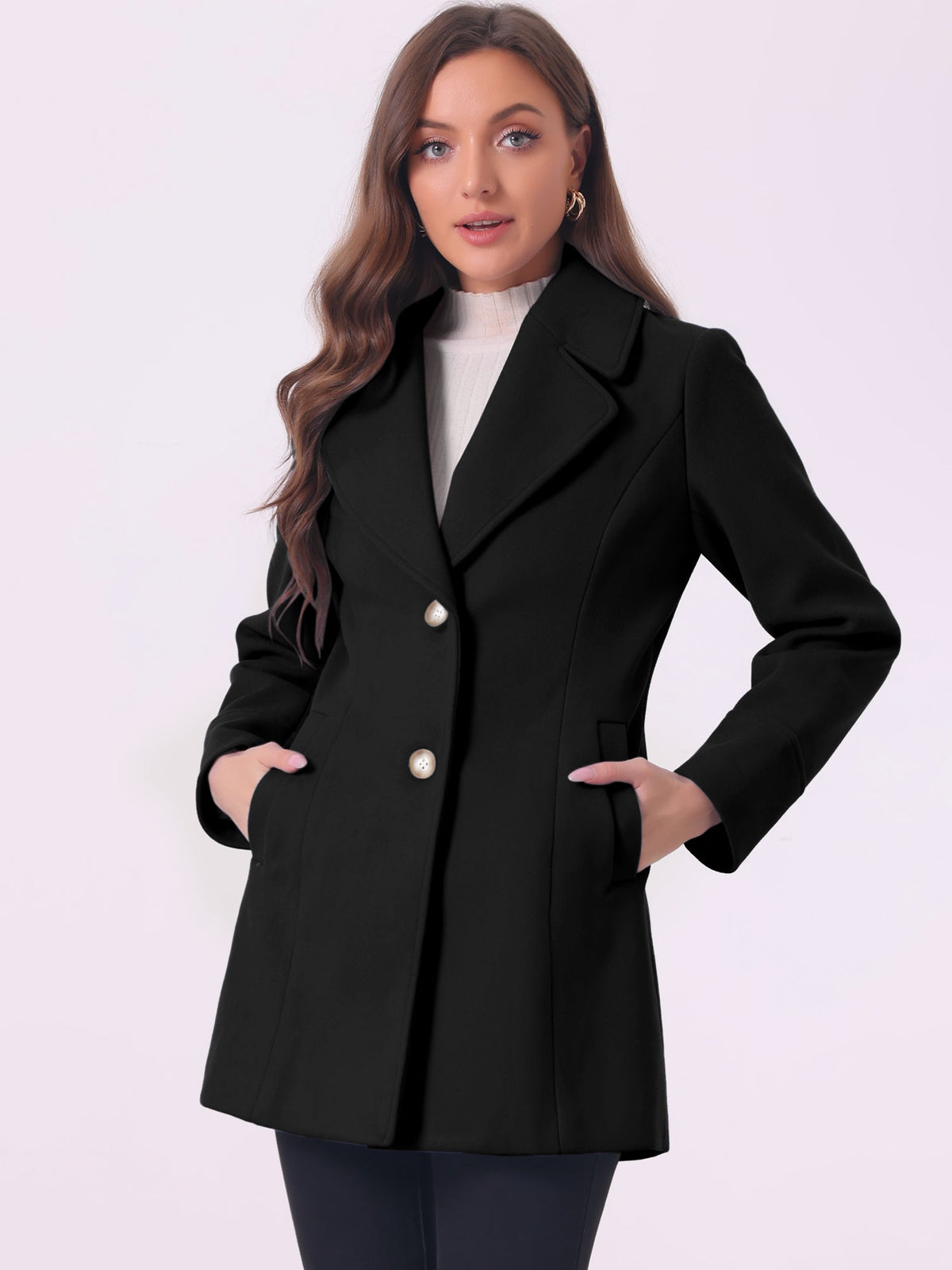 Curved Waist Vent Overcoat