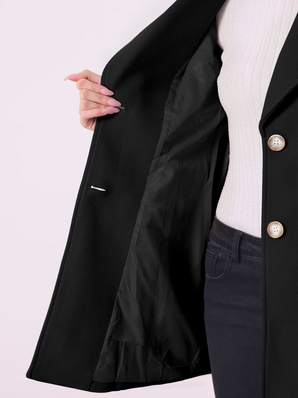 Curved Waist Vent Overcoat