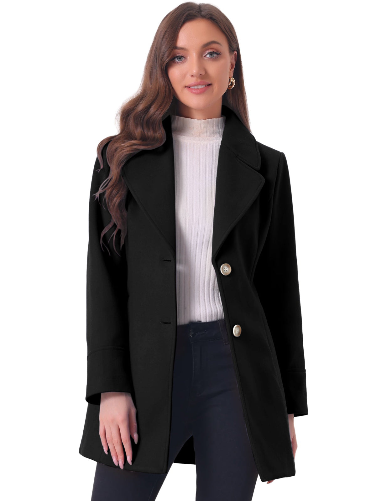 Curved Waist Vent Overcoat