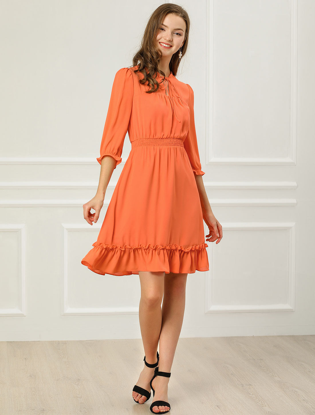 Smocked Layered Ruffle Dress