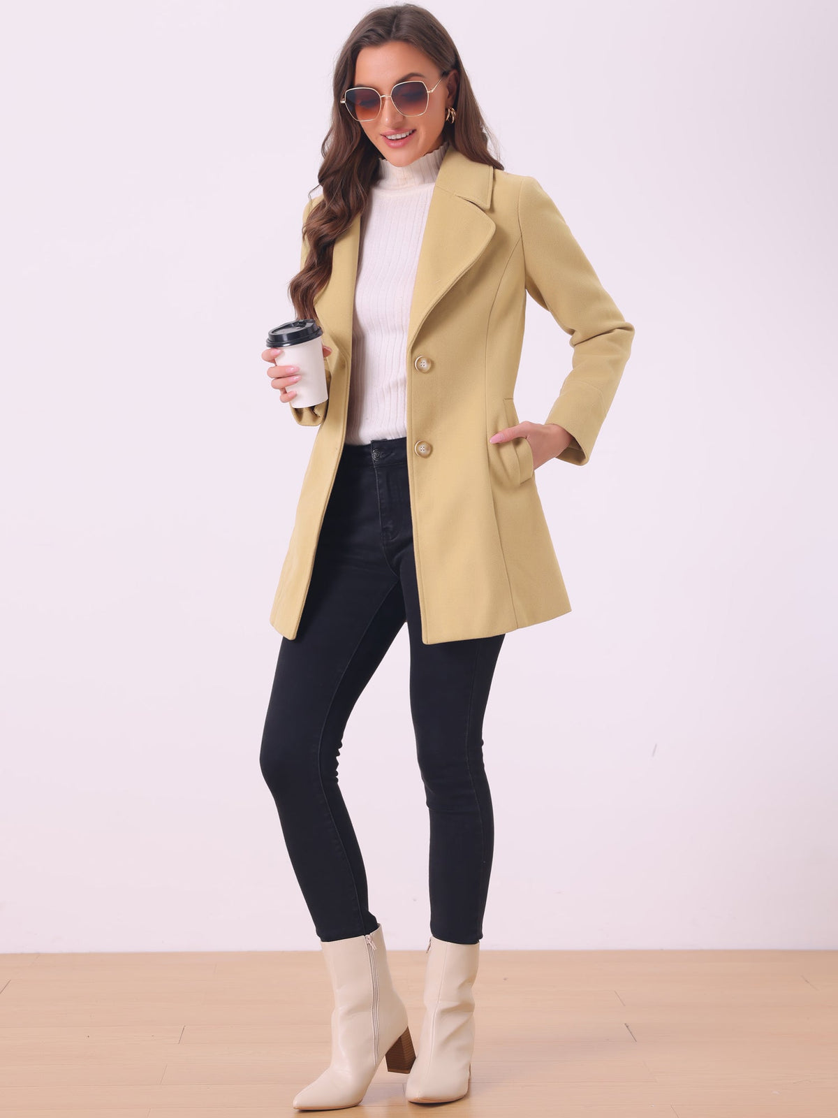 Curved Waist Vent Overcoat