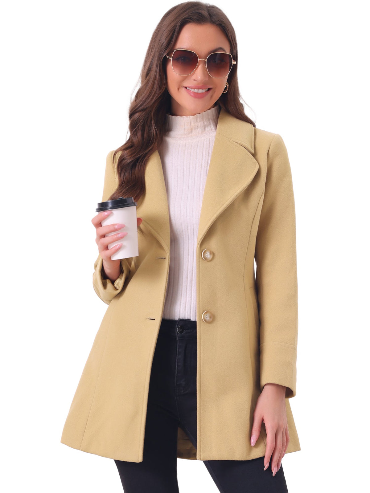 Curved Waist Vent Overcoat
