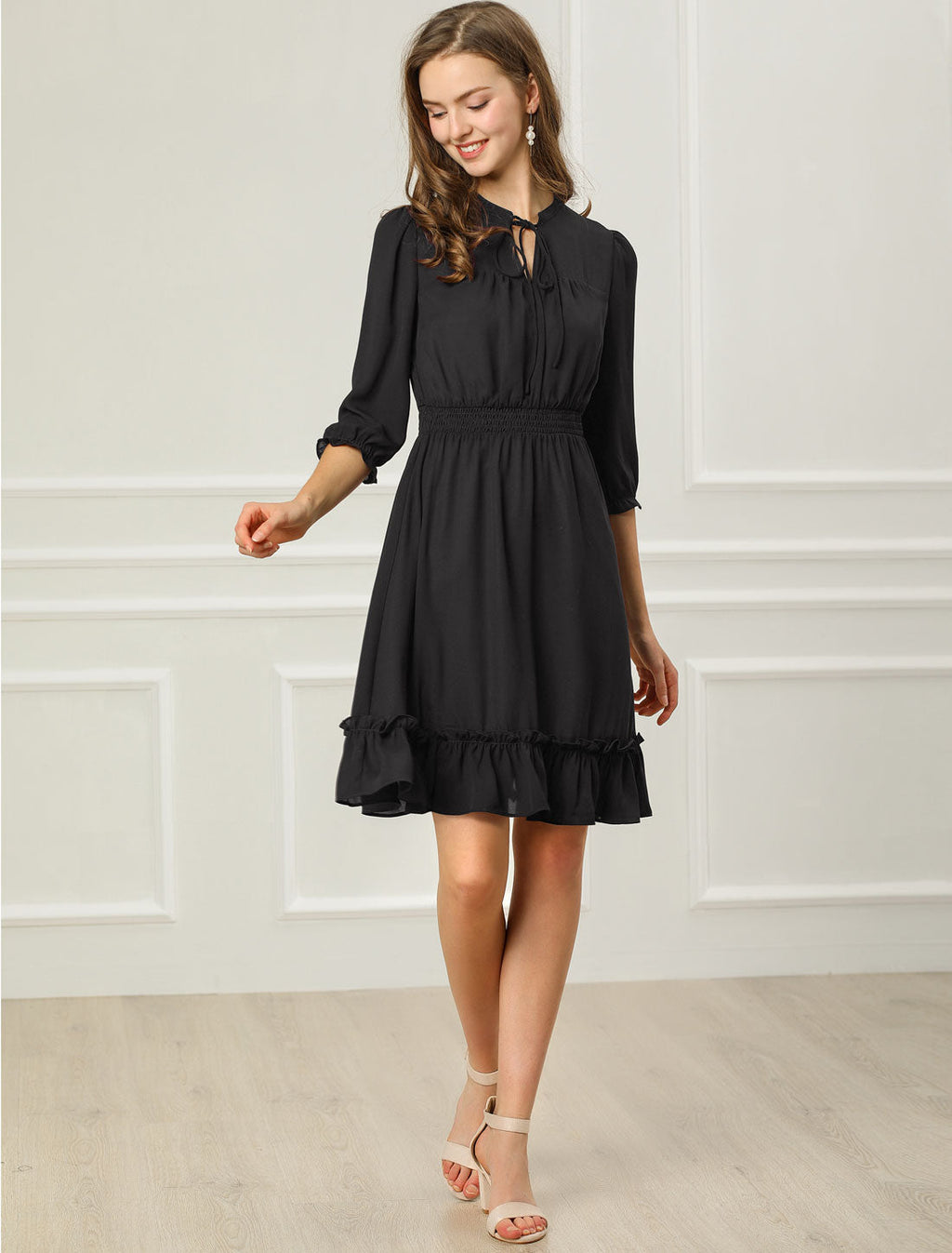 Smocked Layered Ruffle Dress