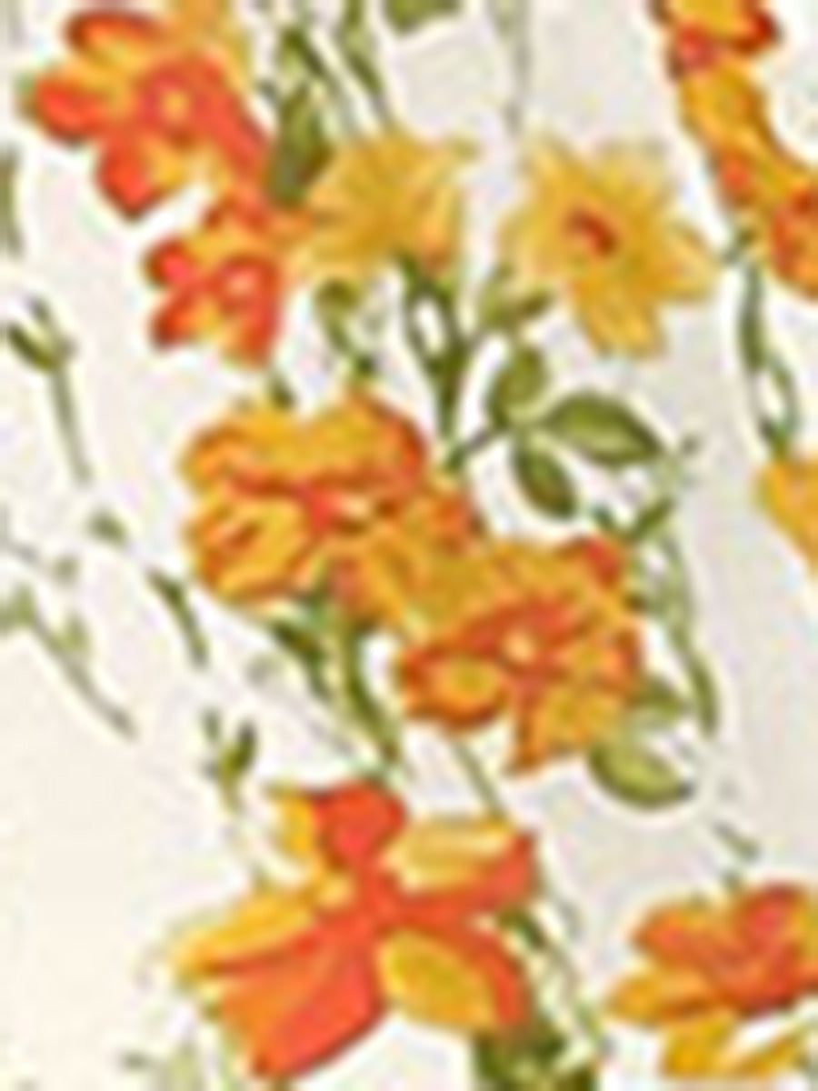Floral Standing Collar Dress
