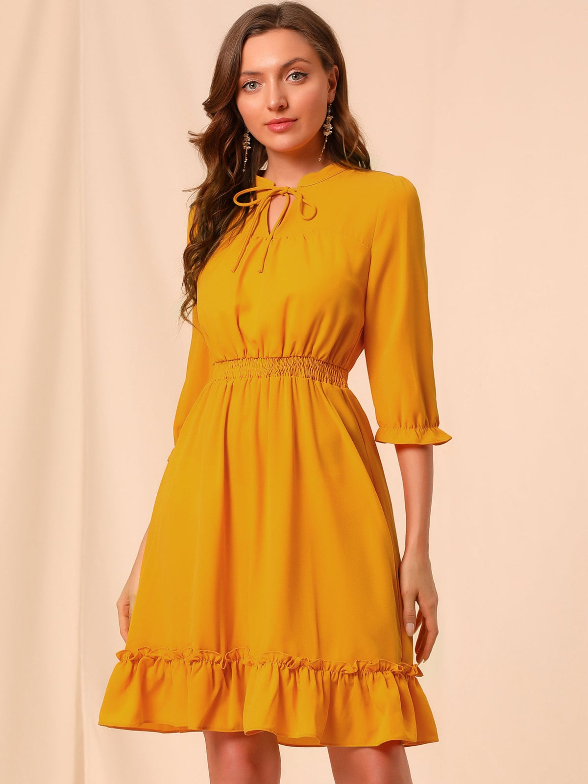 Smocked Layered Ruffle Dress