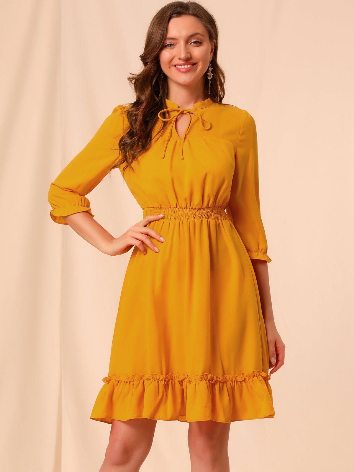 Smocked Layered Ruffle Dress