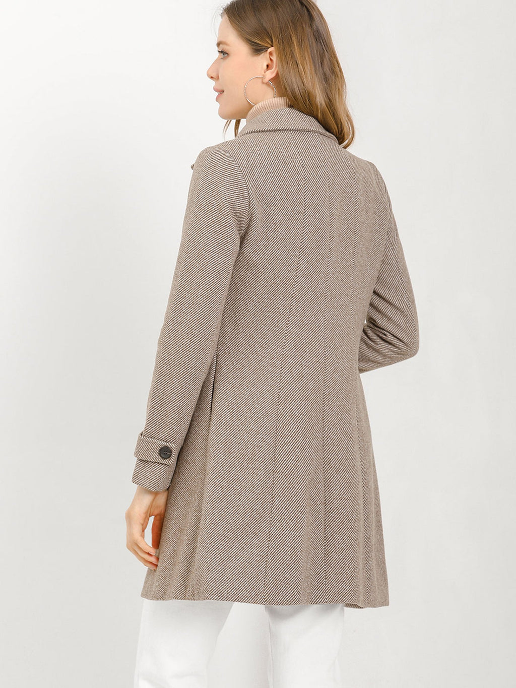 Slim-Profile Striped Overcoat