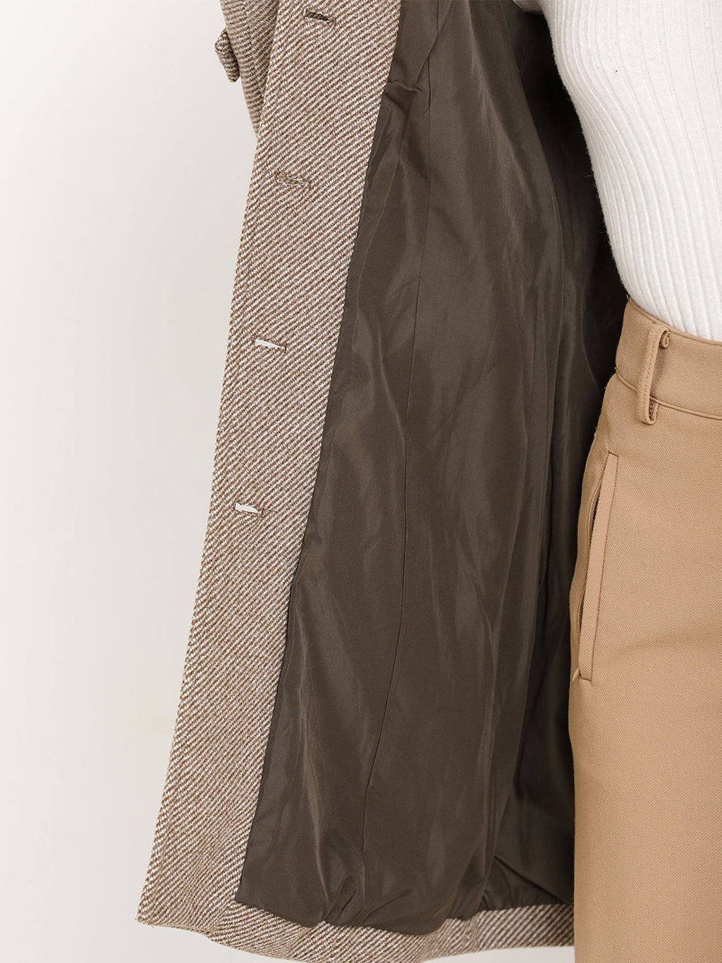 Slim-Profile Striped Overcoat