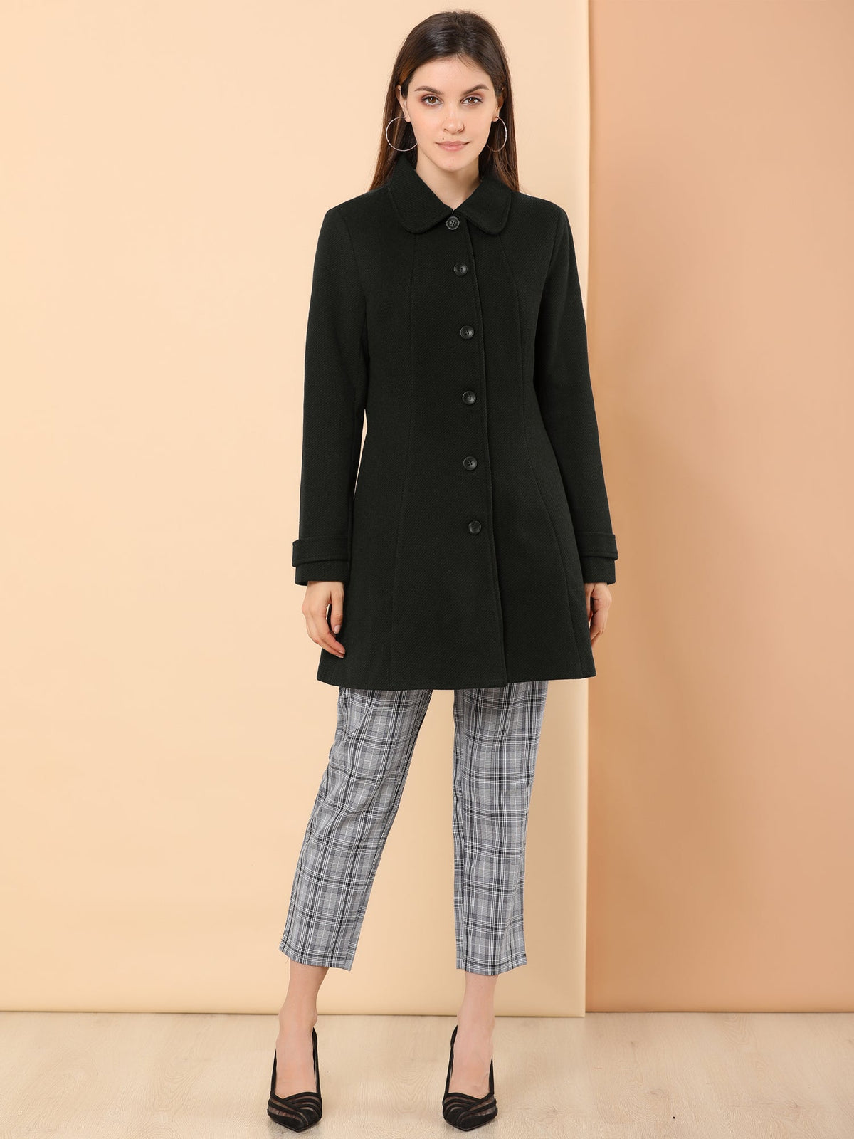 Slim-Profile Striped Overcoat