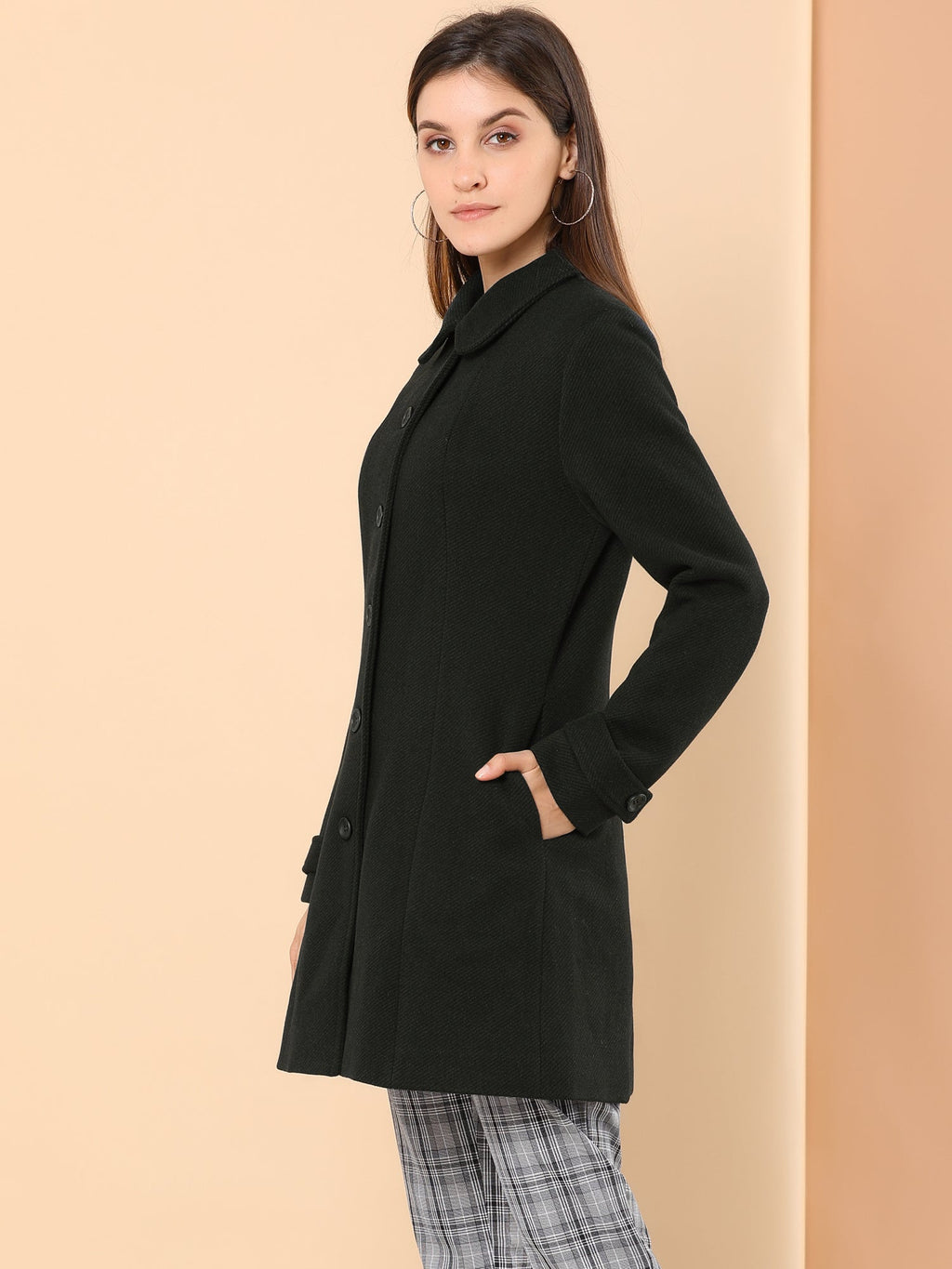Slim-Profile Striped Overcoat