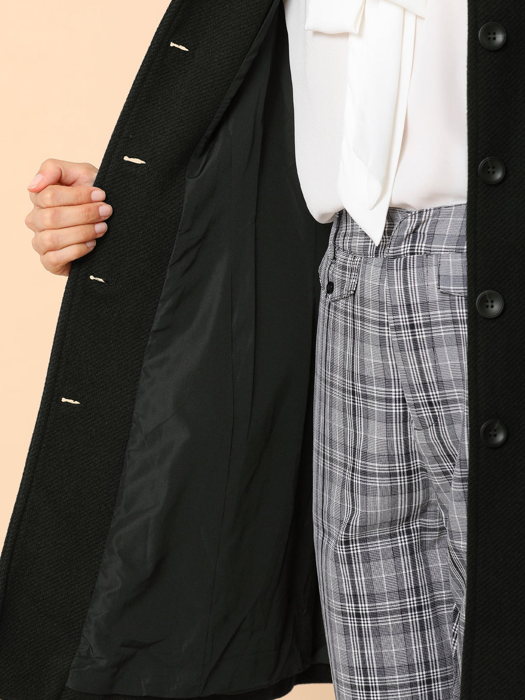 Slim-Profile Striped Overcoat